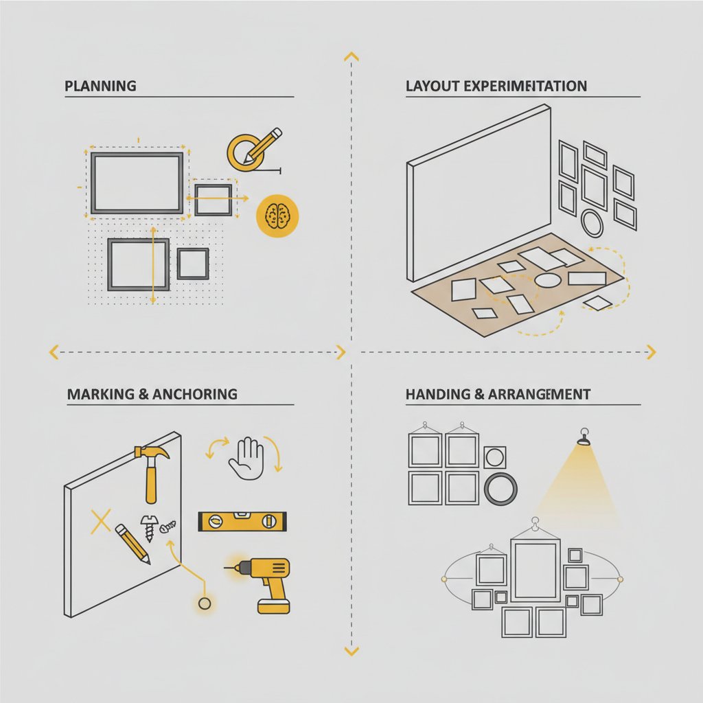 Искусство галереи дома: как правильно развесить картины и постеры на пустой стене