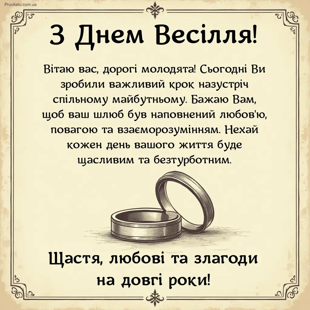 поздоровлення з днем весілля