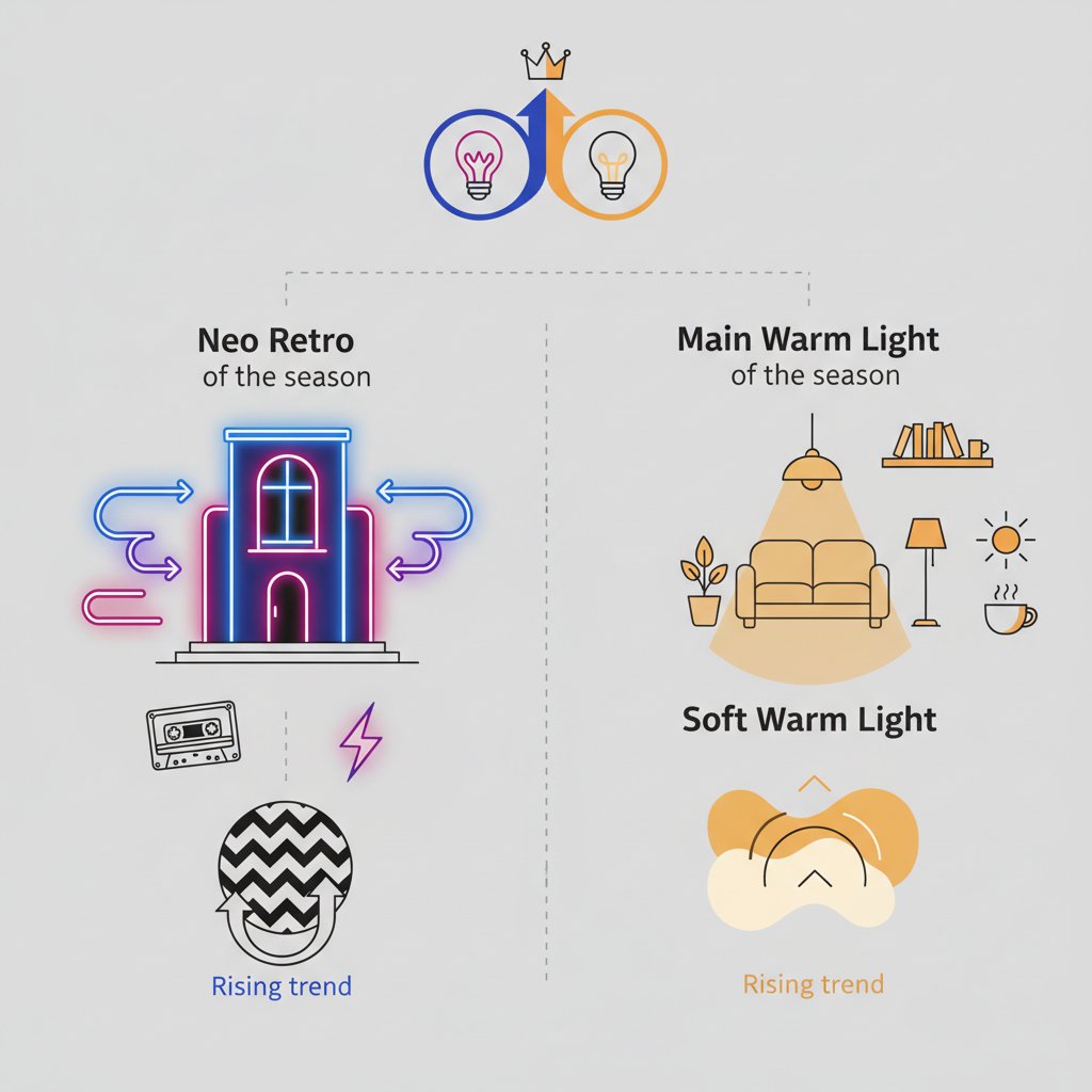 Тренды освещения: почему «неоновое ретро» и мягкий теплый свет - главные хиты сезона