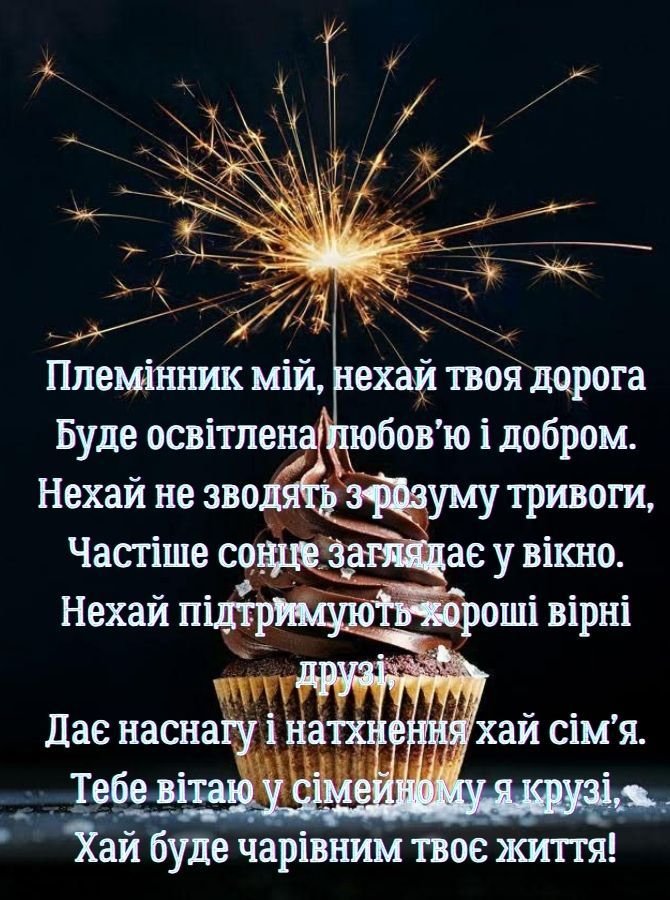 вітання з днем народження племінника від тітки