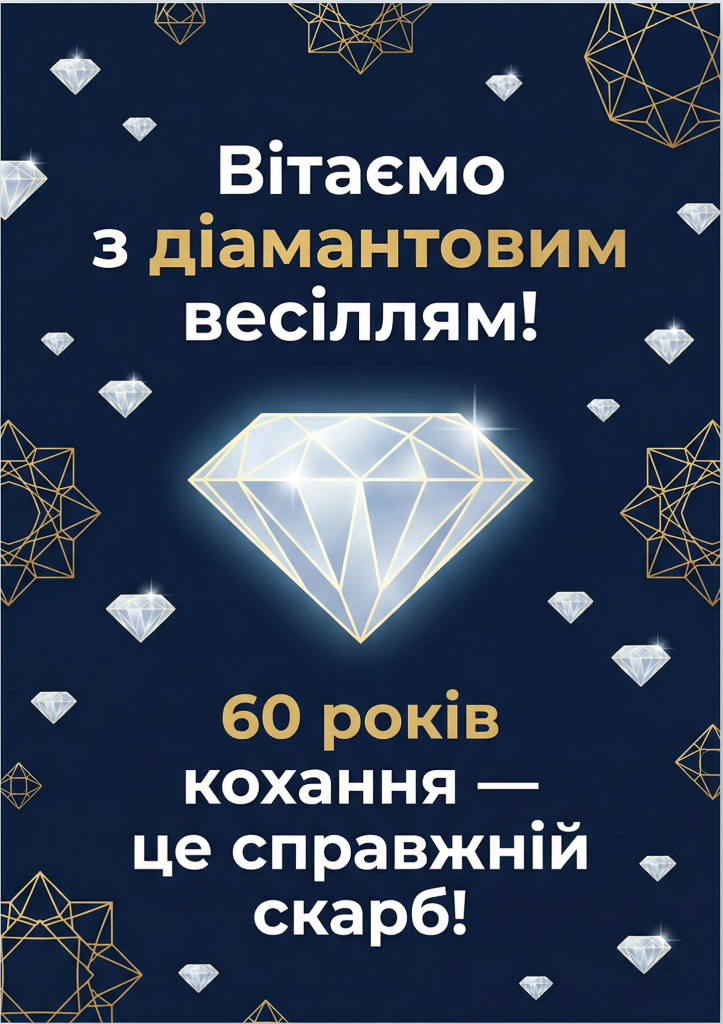 Короткі привітання на діамантове весілля