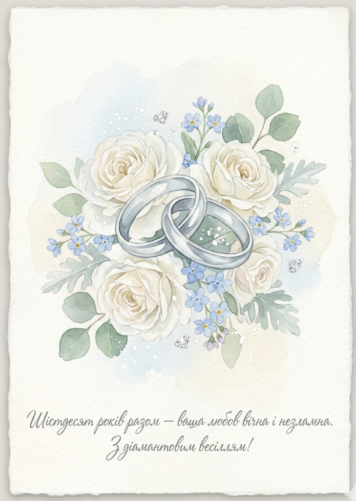 Зворушливі привітання на діамантове весілля своїми словами