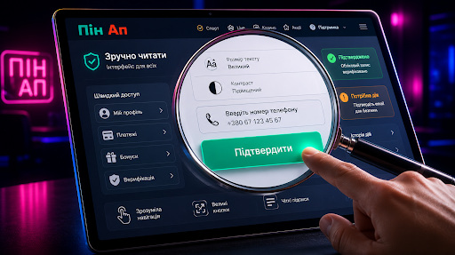 Як доступність інтерфейсу в Пін Ап робить онлайн-платформу зручнішою для різних користувачів